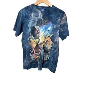 Vintage The Mountain Bald Eagle & Native American Graphic Tee – Tie-Dye Nature S